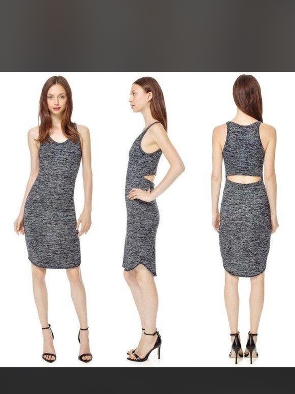 Aritzia Wilfred Free Yasmin Cutout Knit
Midi Tank Dress Halter Heather Gray S